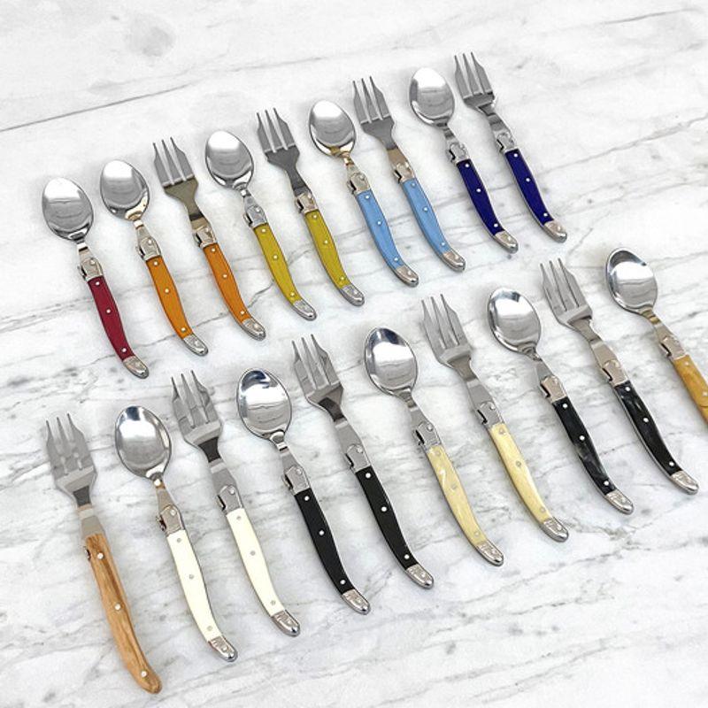 LAGUIOLE Janneron Laguiole Marble Beige Teaspoon & Teafork Set