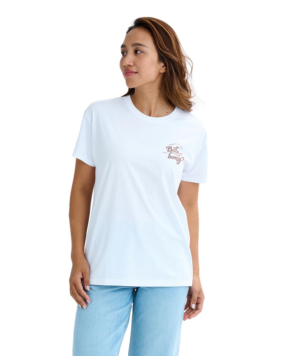 

Billabong Modern Square Logo Boy Fit Tee in Nut Women s