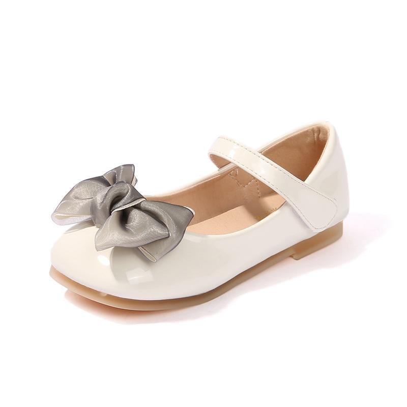 Dziewczęce Czerwone Skórzane Buty Wiosna i Jesień Nowe Buty Księżniczki z Kokardą Buty do Występów dla Dzieci Miękka Podeszwa Buty dla Niemowląt