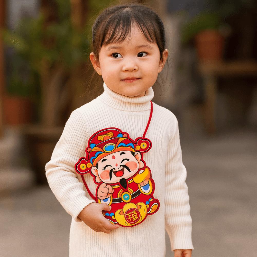 2026 Horse Year New Year Red Envelope Cartoon with Shoulder Straps Money Pocket Hongbao Traditional Red Packet Birthday Gift