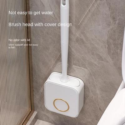 Silicone Toilet Brush Cleaning Products Home Wall Hanging Toilet Brush WC Cleaning Long Handle Brush Bathroom Accessories