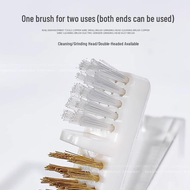 Nail Art Dual-Use Cleaning & Polish Remover Brush: Copper Wire & Electric Grinder Bit