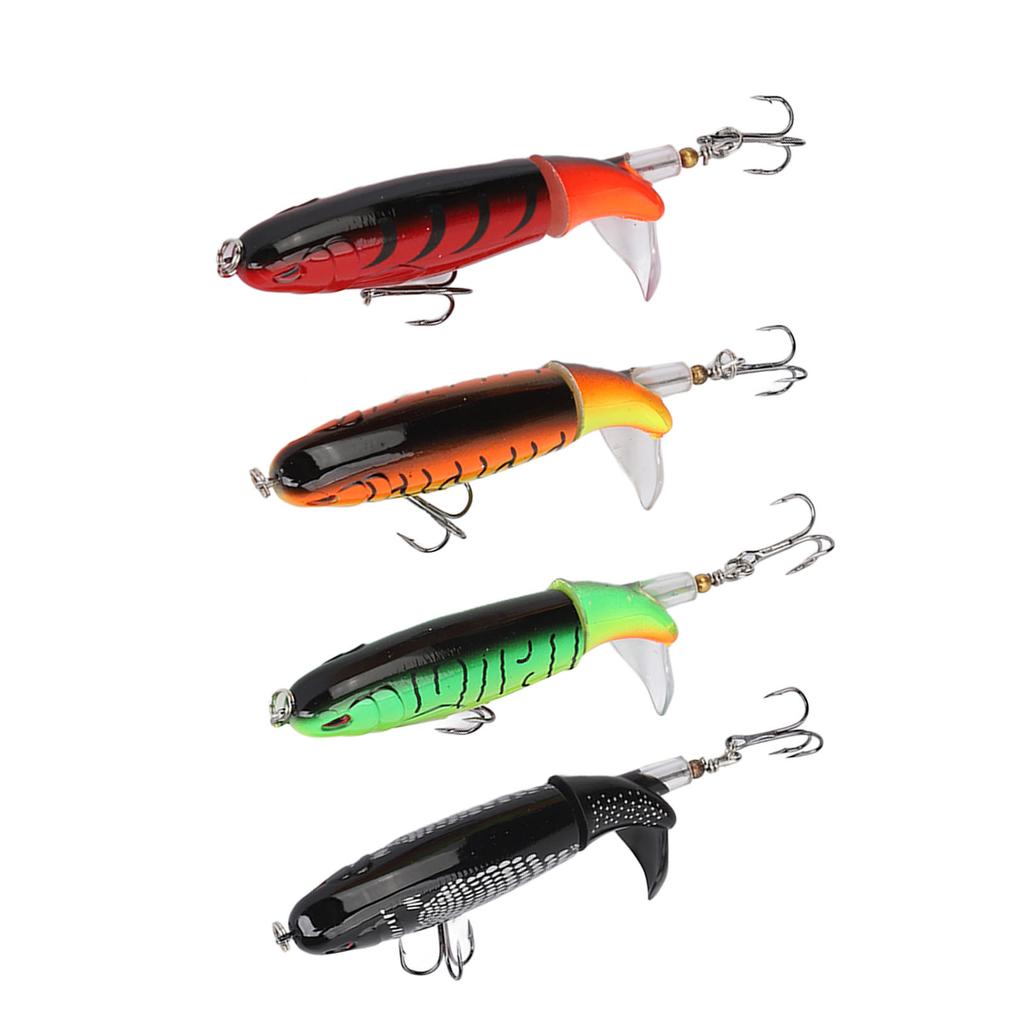 4 PCS 13g Pencil Floating Lure Propeller Structure Realistic Lure Propeller Water Surface Tractor for Fishing