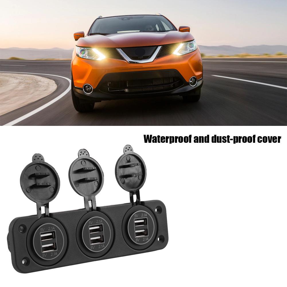 12V Cigarette Lighter Power Socket Adapter 4.2A Dual USB Charger for Car RV Yacht Bus