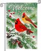 Welcome Garden Ag 12x18 Inch Bird Garden Ags Burlap Double-Sided Snowakes Winter Holiday Decoration Banner Merry Chris EEZ