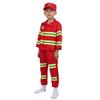 Kids Fireman Costume Set Girls Boys Firefighter Cosplay Fancy Dress Up Thick Jacket Coat With Pants Hat Set