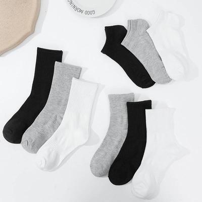 3 Paar Damen Baumwollsocken Klassische Mittellange Socken Mädchen Mode Lange Weiße Socken