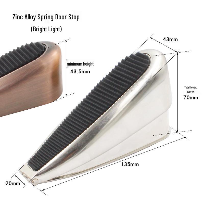 Spring-loaded Anti-collision Door Stopper & Holder with Windproof Wedge