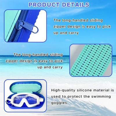 Silicone Swimming Goggles Case Breathable Soft Glasses Protection Box Zipper Anti-Scratch Glasses Storage Box Sports Equipment