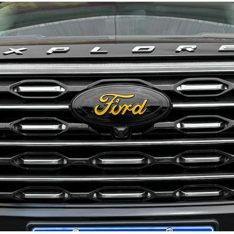 Autoaufkleber Ford Neu 2025 Heißes Metall Auto Front Heck Logo Aufkleber für Ford Edge Taurus Explorer Escape ST Kuga Mondeo Focus Equato