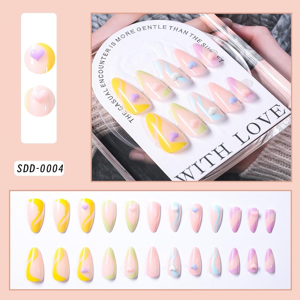 24Pcs Medium Almond Medium Almond Press on Nails Glossy Red Cherry Bow Design False Nails Cute Acrylic French Y2K Manicure Deco