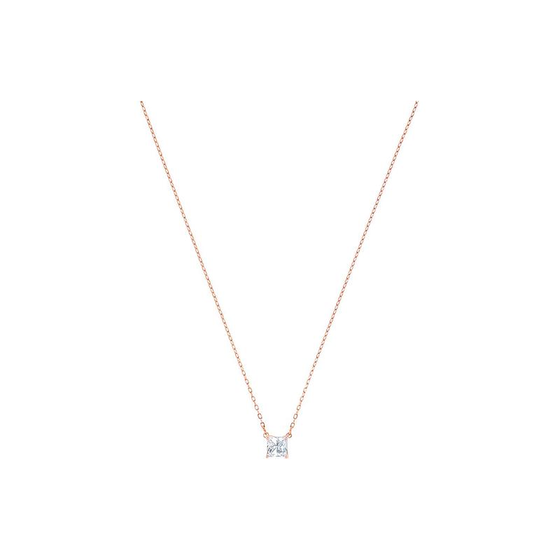 Swarovski Attract Series Square Diamond Necklace Women's Rose Gold 5510698