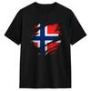 Norway Flag Distressed Nordic Red White Blue Symbol T Shirts for Men Cotton Casual T-Shirts Round Neck  Tee Short Sleeve Clothes