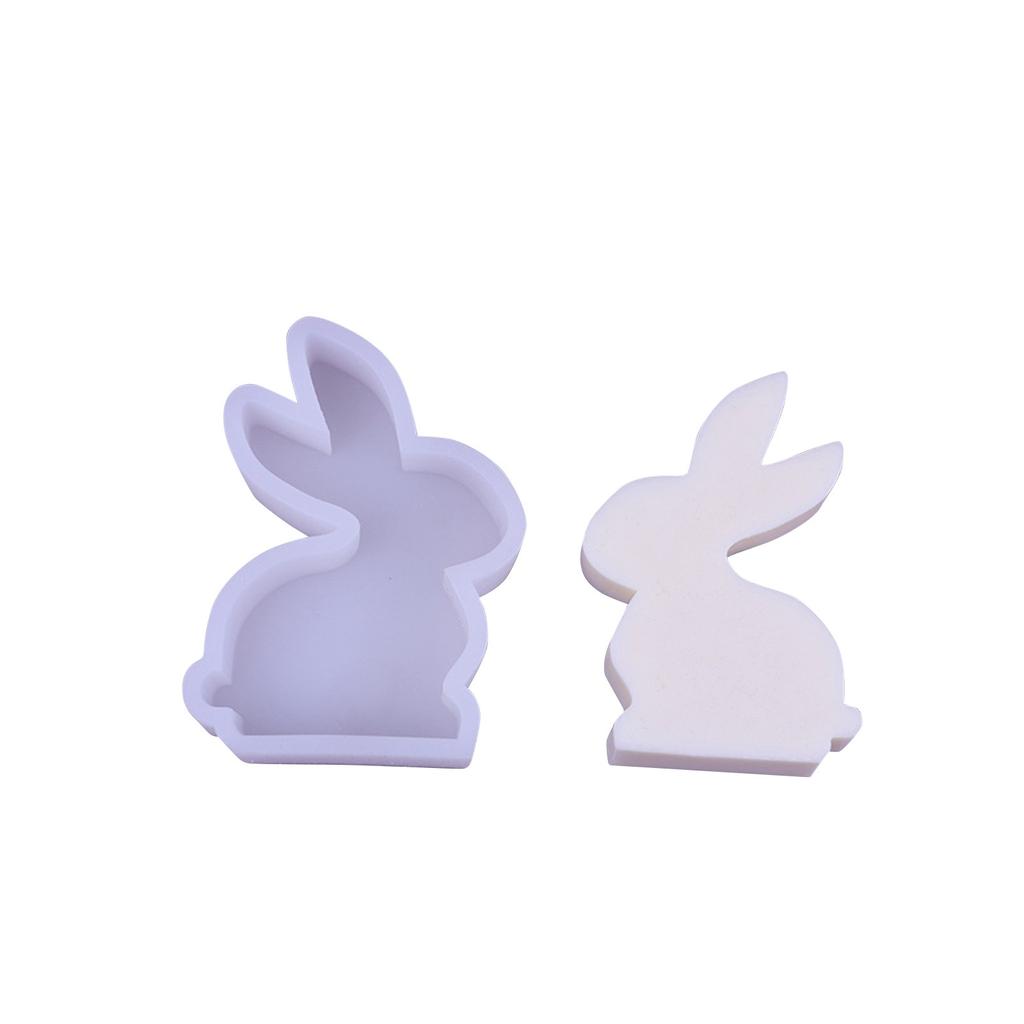 Silicone Mold for Bunny Shaped Scented Candles Flexible Non-Stick Craft Mold for DIY Candle Making and Resin Casting