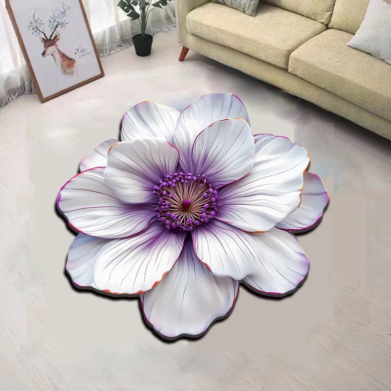 3D Floral Diatomaceous Earth Absorbent Non-Slip Floor Mat for Bathroom, Entrance, Sofa, Bedroom.