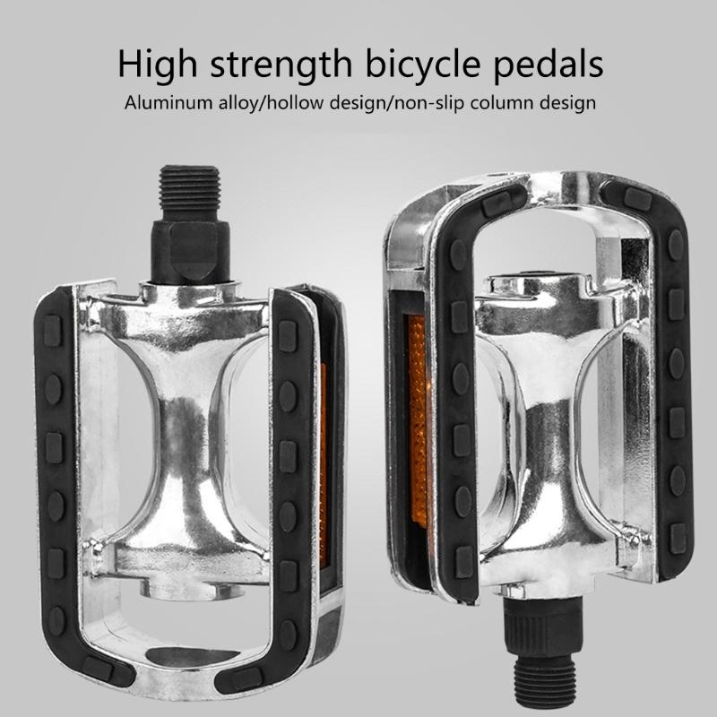 Aluminum Alloy Bicycles Pedals Nonslip Wide Flat Pedals Reflective Sheet Safety Cycling Platform Pedals for Road Bike