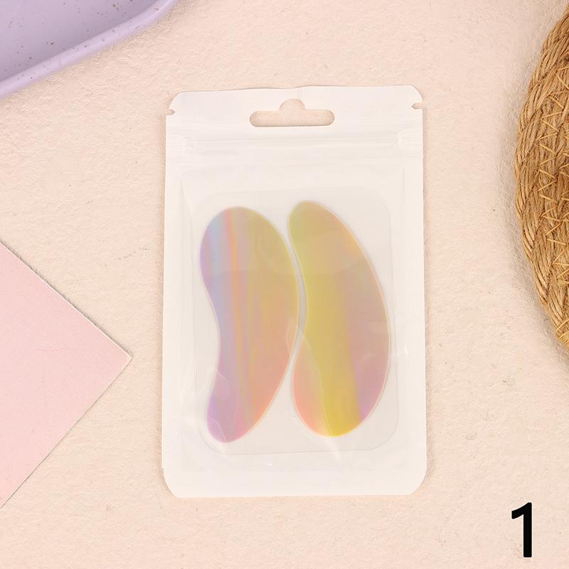 Reusable 1Pair Eye Pads With Massage Stick Silicone Lash Lift Eyelash Extension Hydrogel Patches Under Eye Gel Patch Makeup Tool