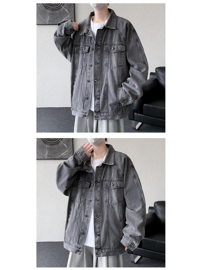 Versatile Spring & Autumn Men's Denim Jacket - Trendy Hong Kong Style