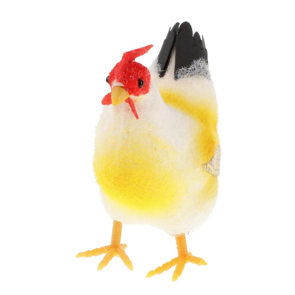 Artificial Lifelike Feathered Chick Sculpture Animals Figure for Home, Garden,