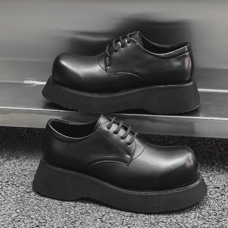 Thick Bottom Mens Dress Shoes Street Style Men's Formal Oxford Shoes for Men Elegant Casual Footwear Social Male Elevator Shoes
