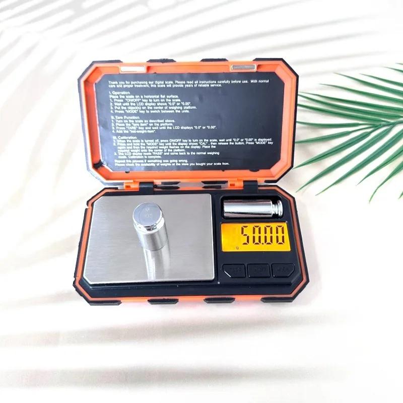 Digital Mini Scale 200g0.01g Pocket with 50g Calibration Weight Electronic Smart Kitchen for Food Tablets Jewelry Measuring Tool