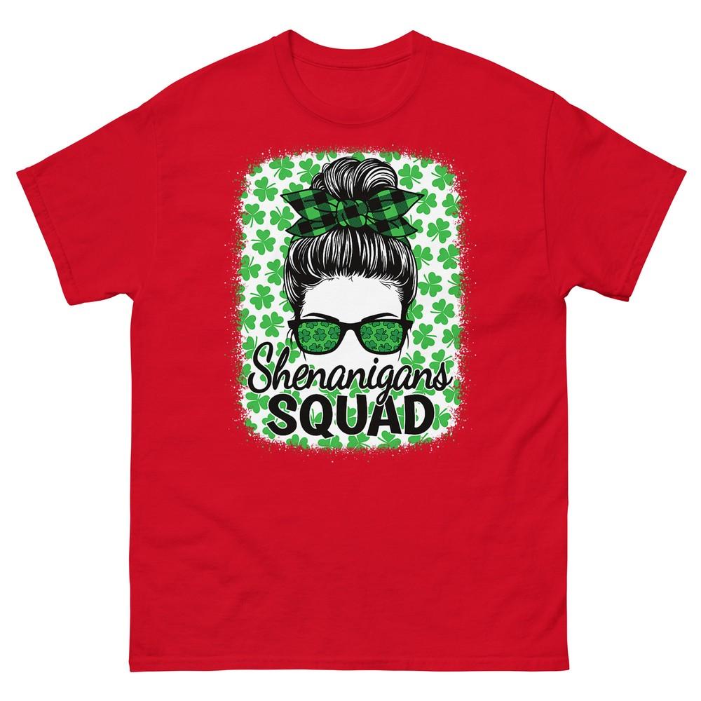 Shenanigans Squad St Patricks Day Unisex Girls Messy Bun TShirt S