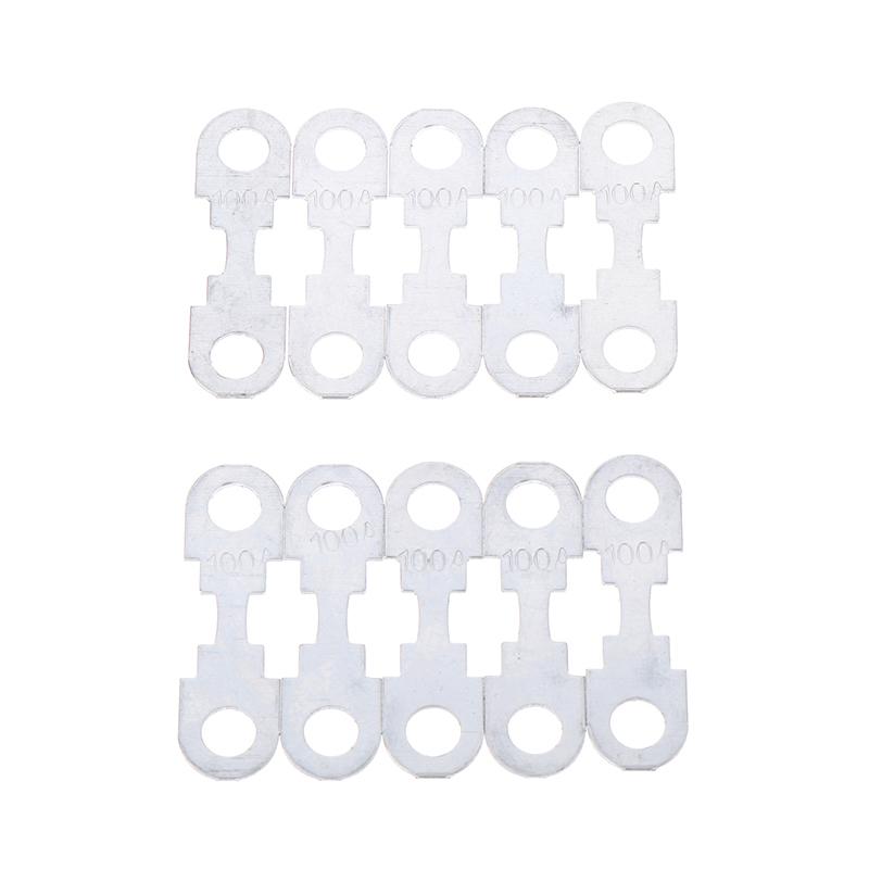 10Pcs 30A-150A 32VDC Automotive Car Flat Zinc Sheet Small Fuse Sheet For Car Fuse Round Hole Insert Fuse Auto Parts