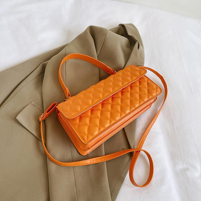 

Trendy Korean Style Small Square Bag For Autumn Fashionable Shoulder Crossbody Purse помаранчевий