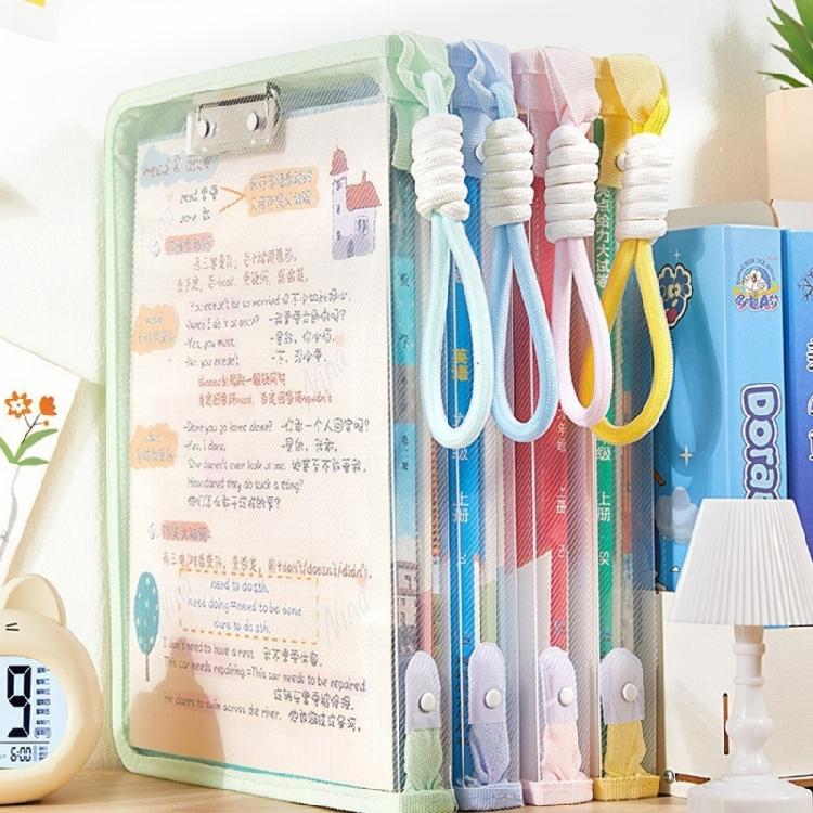 Clear PVC File Case Water Resistant File Organiser With Handle Letter Size Document Folder For Business School Document