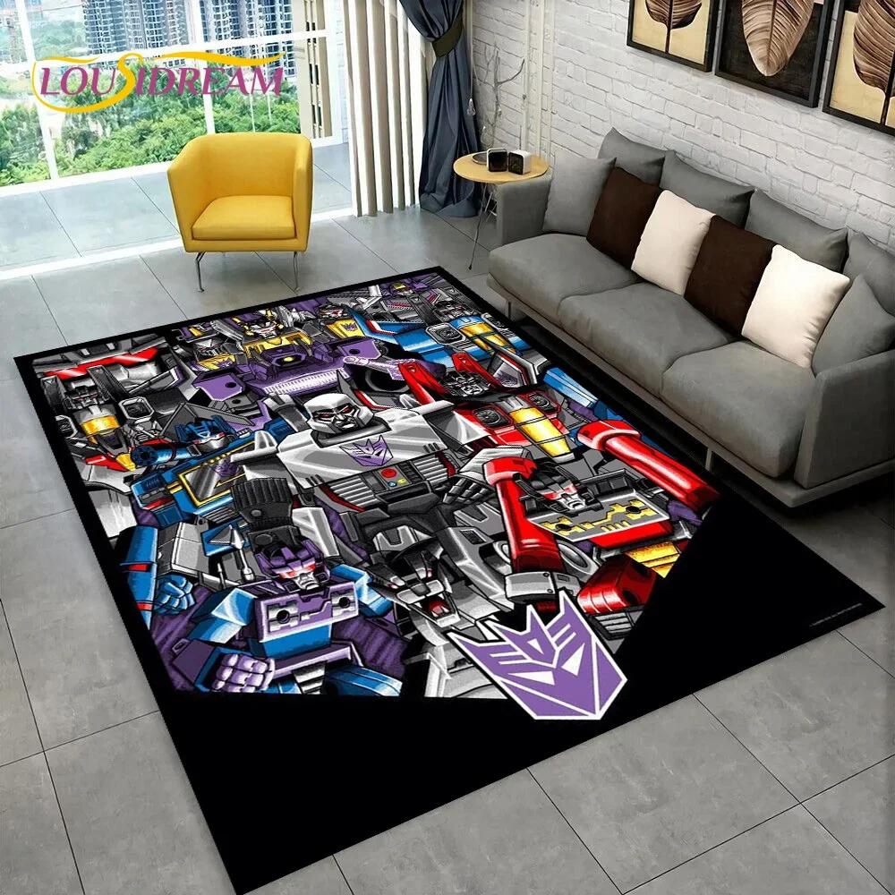 Cartoon T-Transformers Autobots 3D Carpet Rug for Bedroom Living Room Home Sofa Decoration,Children Game Large Decor Floor Mat