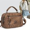 Damen Vintage Umhängetasche Crossbody Geldbörse mit Doppel-Reißverschlussfächern Damen Canvas Crossbody Tasche Mehrfache Reißverschlusstaschen Handtasche