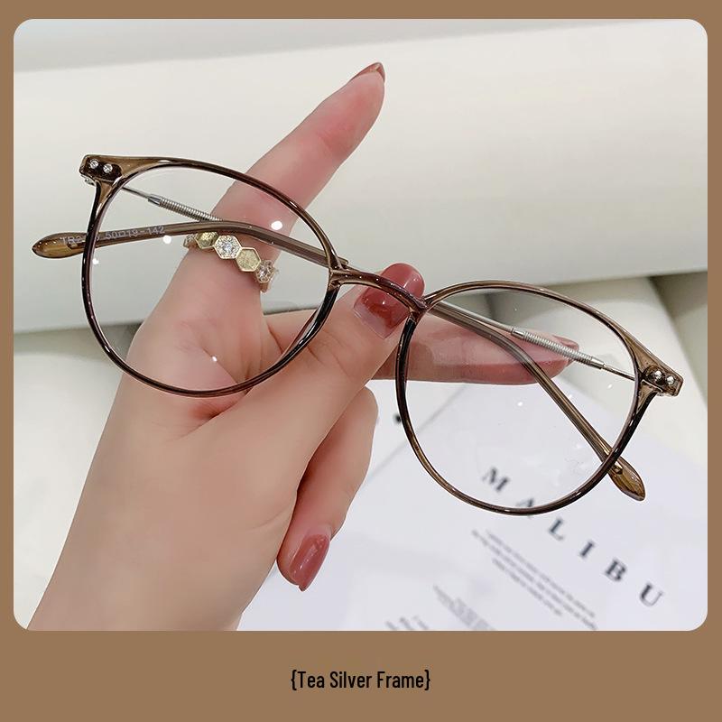 Ultra-light Titanium Myopia Glasses Frame for Men  Women, Fashionable Oval Korean Style.