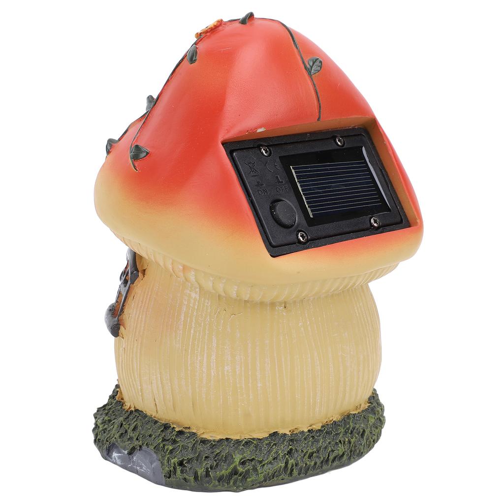 Solarbetriebene Pilzstatue für den Außenbereich, Gartenskulptur, Deko-Licht, automatischer Sensor, Ornament L