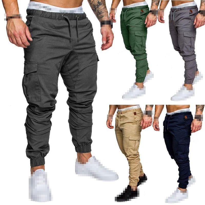 Mens Urban Fashion Slim Fit Zipper Shirring Twill Cargo Jogger Pants In Premium Quality Cotton Blend
