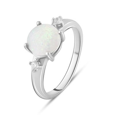 Anel de prata com opala 0,912ct (2085591) 2,63 gramas. 925 amostras