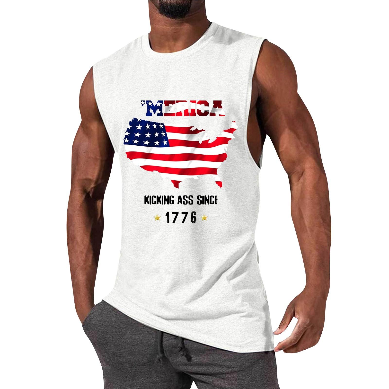 

Мужской летний модный повседневный жилет без рукавов, топы, мужской летний жилет без рукавов с принтом XL белый