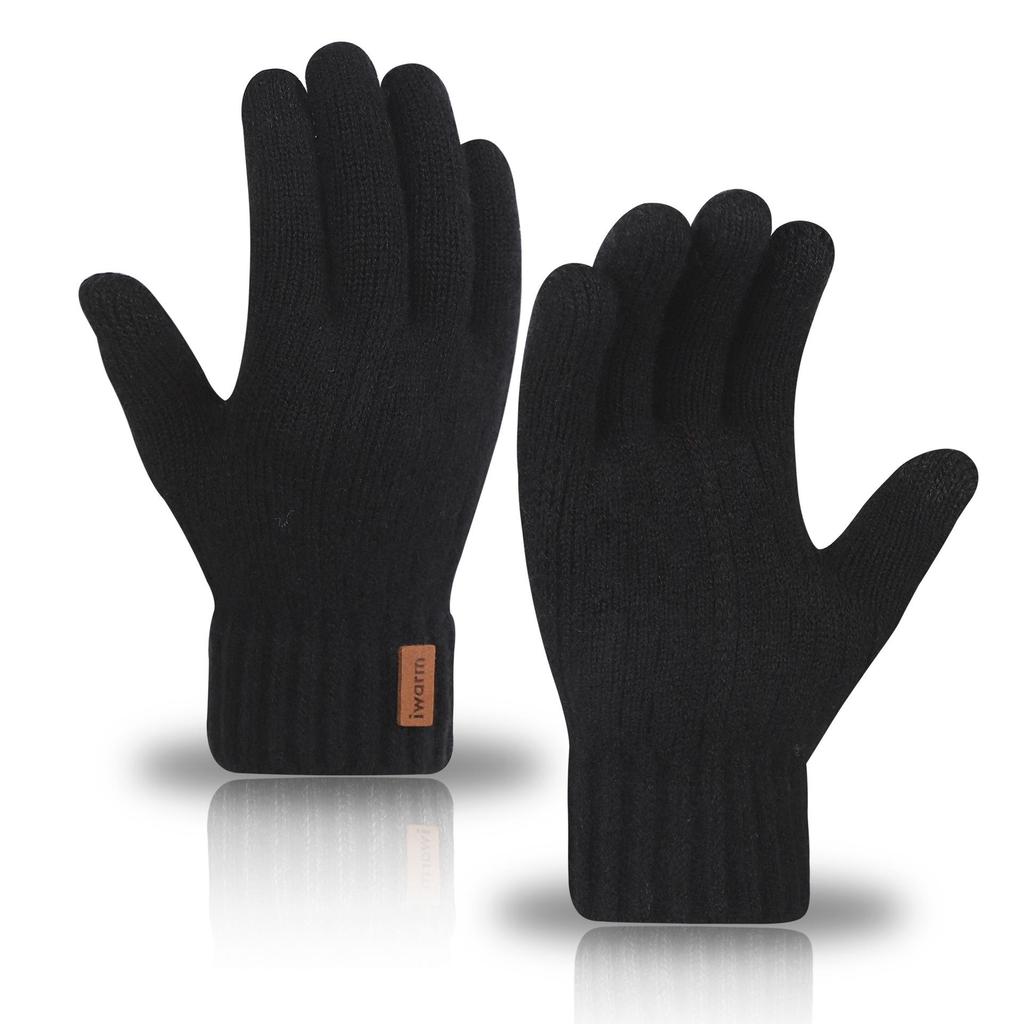 IWarm Gants Tactiles en Laine d'Alpaga: Tricot Unisexe Temps Froid pour Automne et Hiver