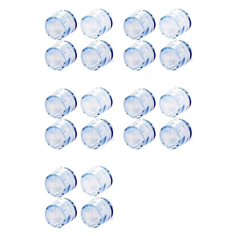 20Pcs Transparent Rubber Furniture Table Chair Leg Floor Feet Cap Cover Protector 15Mm