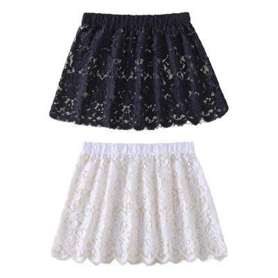 New Women Eyelash Floral Lace Shirt Extender Adjustable Layered Faux Top Hem Lower Sweep Mini Skirt Half Slip Underskirt