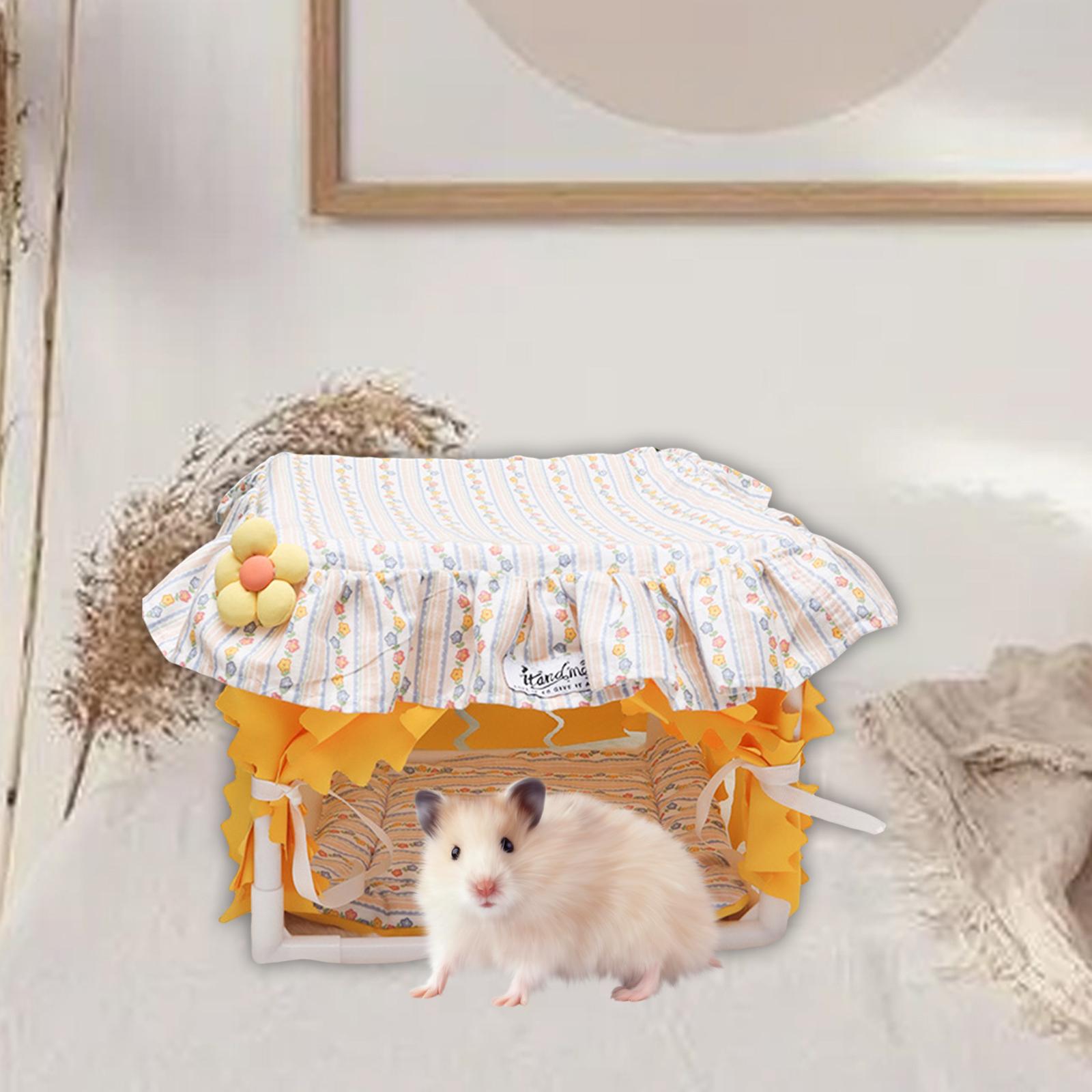 

Убежище для морской свинки, уютное, со шторами, мягкая кровать для маленьких животных, домик для хомяка, гнездо для ежа, шиншиллы, крысы, кролика, маленьких животных