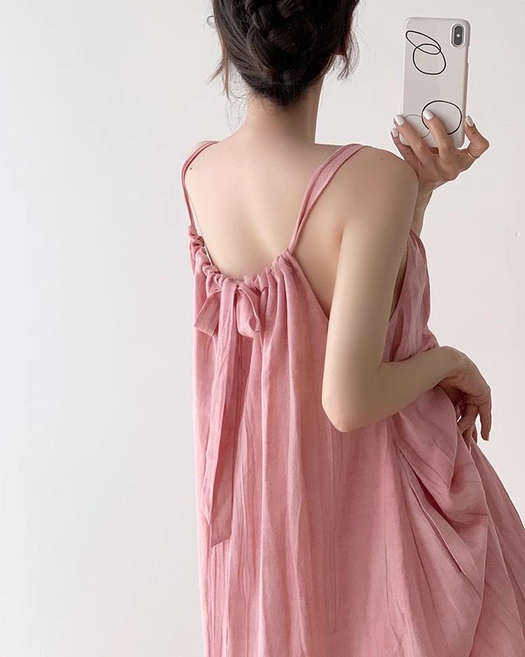 Dopamine Pink Ombre Sleeveless Summer Swing Maxi Dress