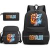 CR7 Ronaldo Backpack Football 67 Print School Bag With Shoulder Bag & Pencil Case For Student Boys Gift Daily Travel Rucksack