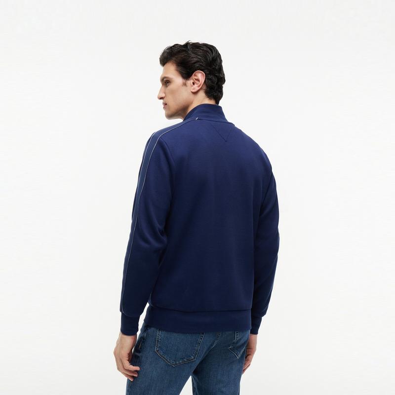 Tommy Hilfiger Green Fashion Series Trend Sports Stand Collar Cardigan Jersey Sweatshirt Men outerwear MW0MW43902