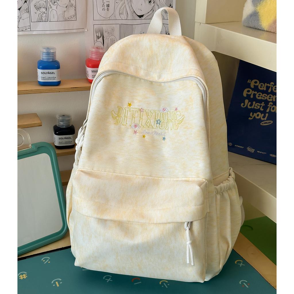 Schoolbag Junior high school student schoolbag female new cute large capacity embroidered student backpack simple versatile college backpack