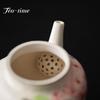 140ml Hand-painted Overglaze Color Peach Teapot Handmade Stoneware Teapots with Filter Household Single Pot Kung Fu Tea Set