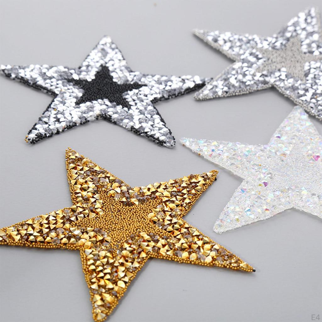 10 Pieces Rhinestone Patches Appliques Badge for Pants Clothing Sewing Accessories