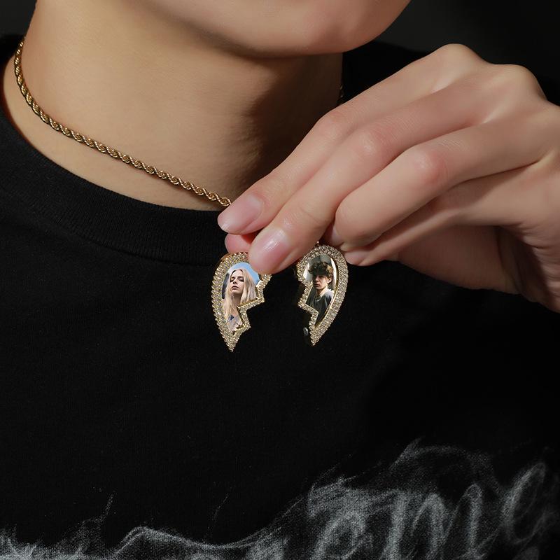 Jinao Heartbreak Memory Pendant: European & American DIY Photo Frame Necklace