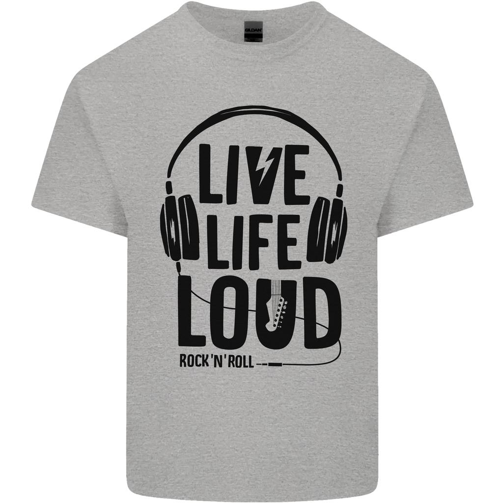 Live Life Loud Rock N Roll Guitar Music Unisexs Light Cotton TShirt