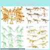 Realistic Dinosaur Skeleton Model Set With 12 Pieces For Educational Play And Display