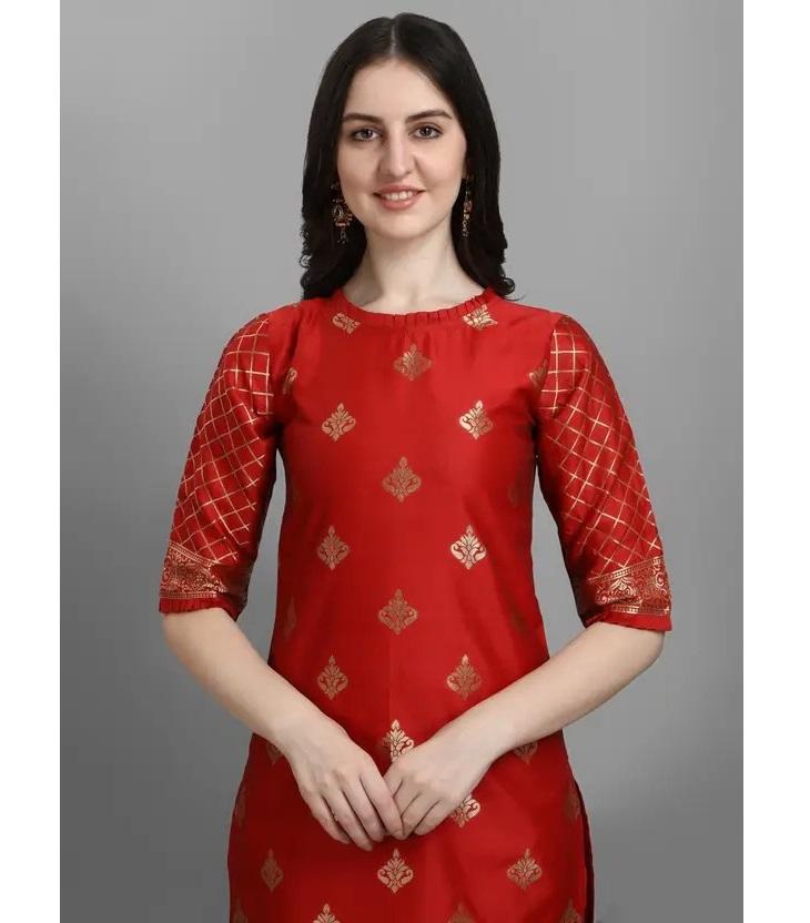 Damen Design Partywear Oberteil Tunika Baumwolle Seide Salwar Kameez Kurti Hose Dupatta Set